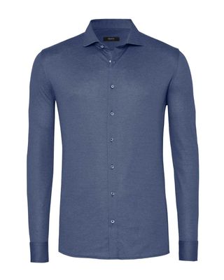 Desoto Luxury Dress Shirt lm MBlauw 67008-3