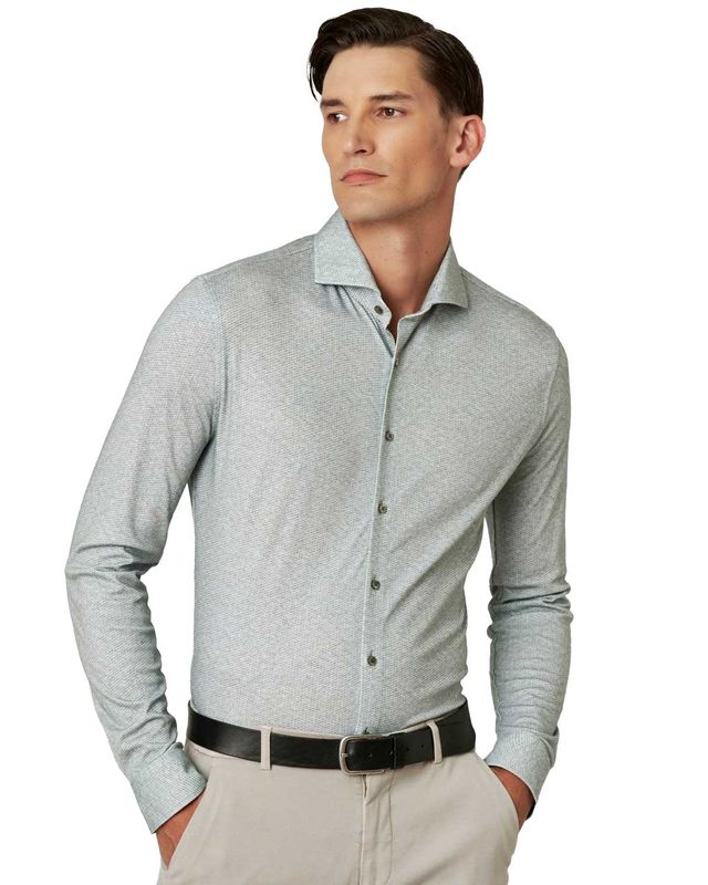 Desoto Luxury Dress shirt lm MGroen 77208-3