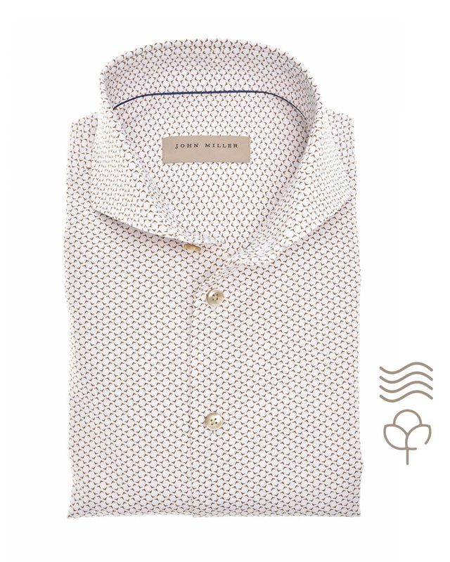 John Miller Dress shirt lm MBruin 5141551