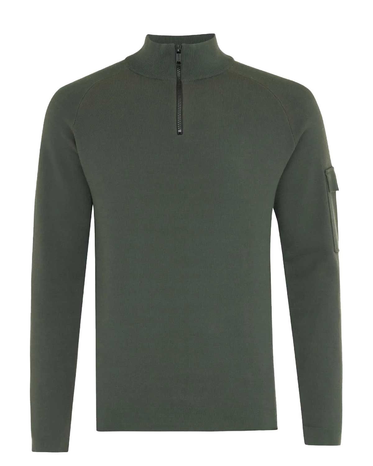 Genti Pullover zip DGroen K1146-3260