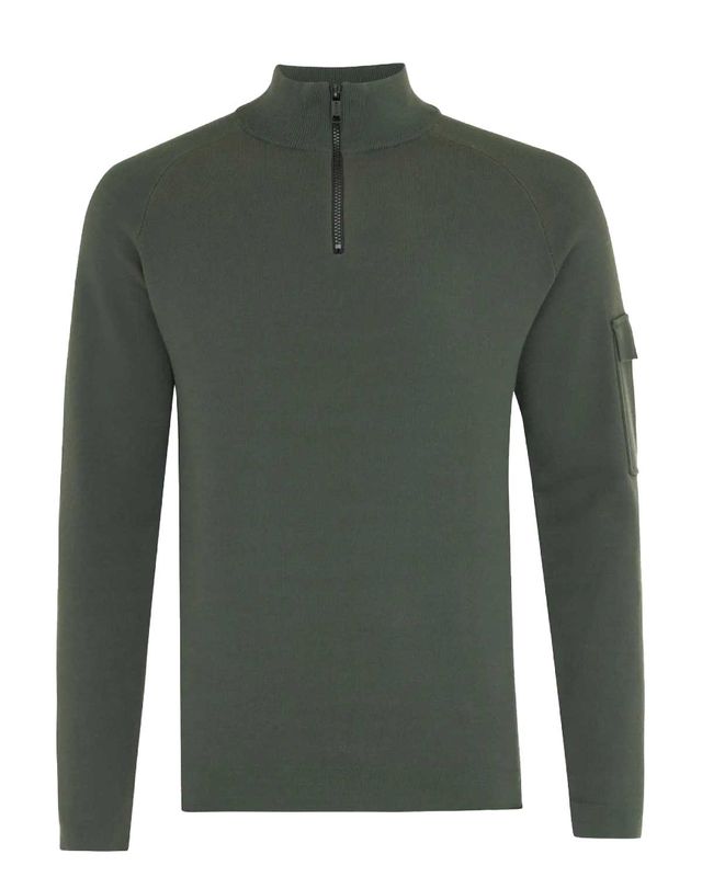 Genti Pullover zip DGroen K1146-3260