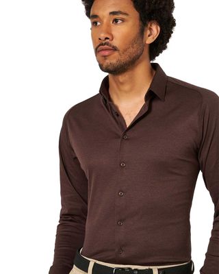 Desoto Dressshirt LM dbruin 97028-3