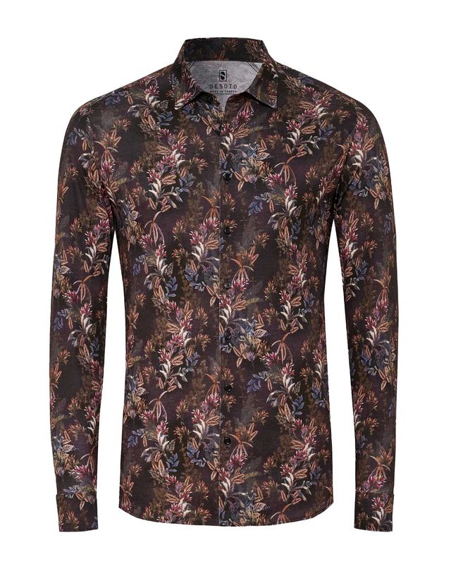 Desoto Dress Shirt lm Zwart 78328-3