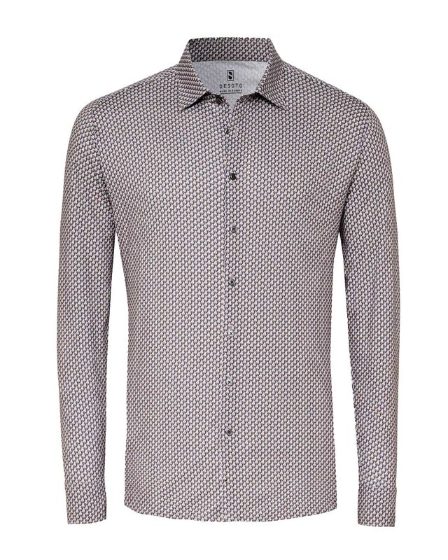 Desoto Dress Shirt lm MBruin 77228-3 Desoto Dress Shirt lm MBruin 77228-3