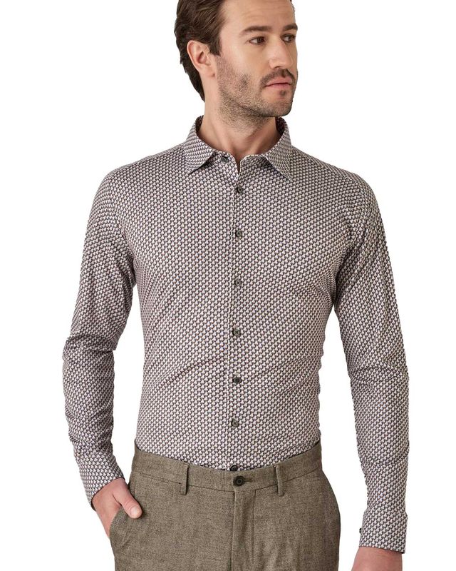 Desoto Dress Shirt lm MBruin 77228-3
