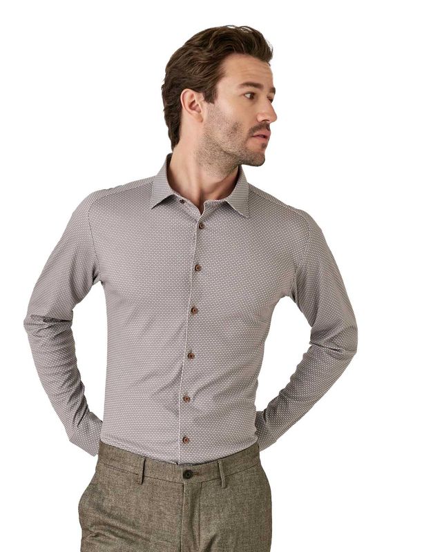 Desoto Dress Shirt lm DBruin 77228-3