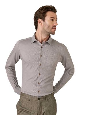 Desoto Dress Shirt lm DBruin 77228-3