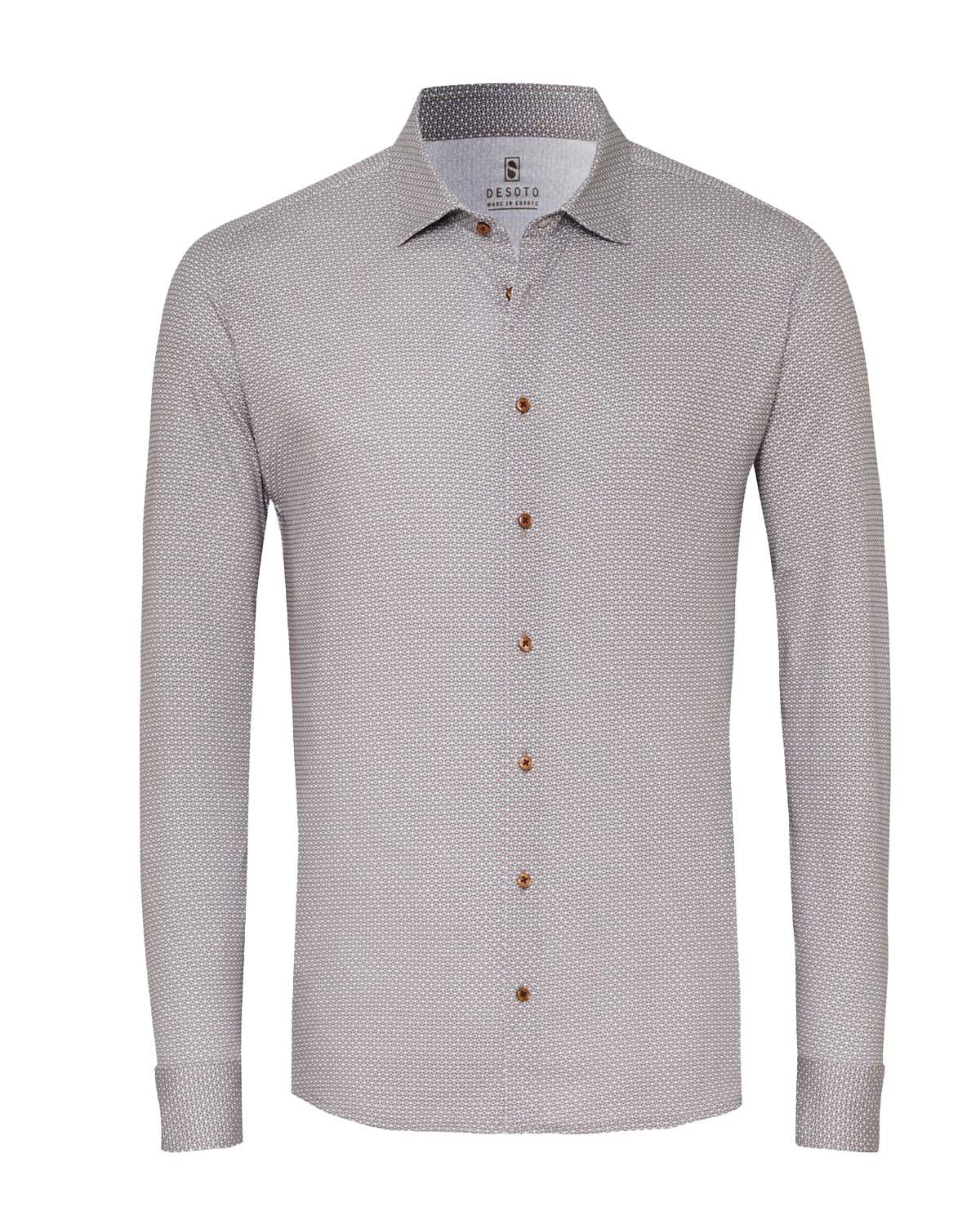 Desoto Dress Shirt lm DBruin 77228-3
