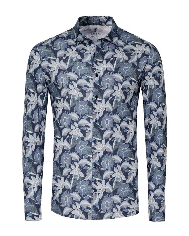 Desoto Dress Shirt lm DBlauw 77328-3 Desoto Dress Shirt lm DBlauw 77328-3