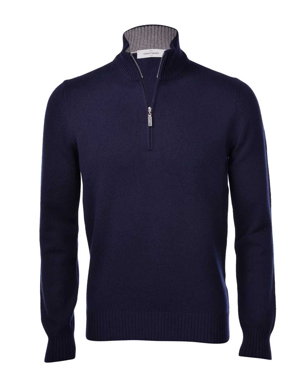 Gran Sasso Pullover Zip DBlauw 55126/19690