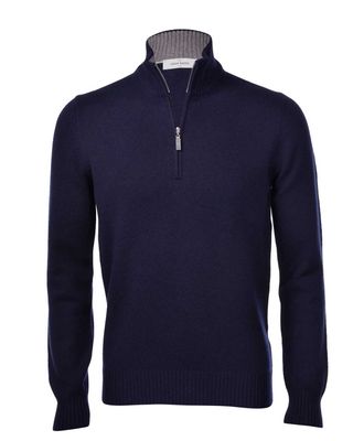Gran Sasso Pullover Zip DBlauw 55126/19690