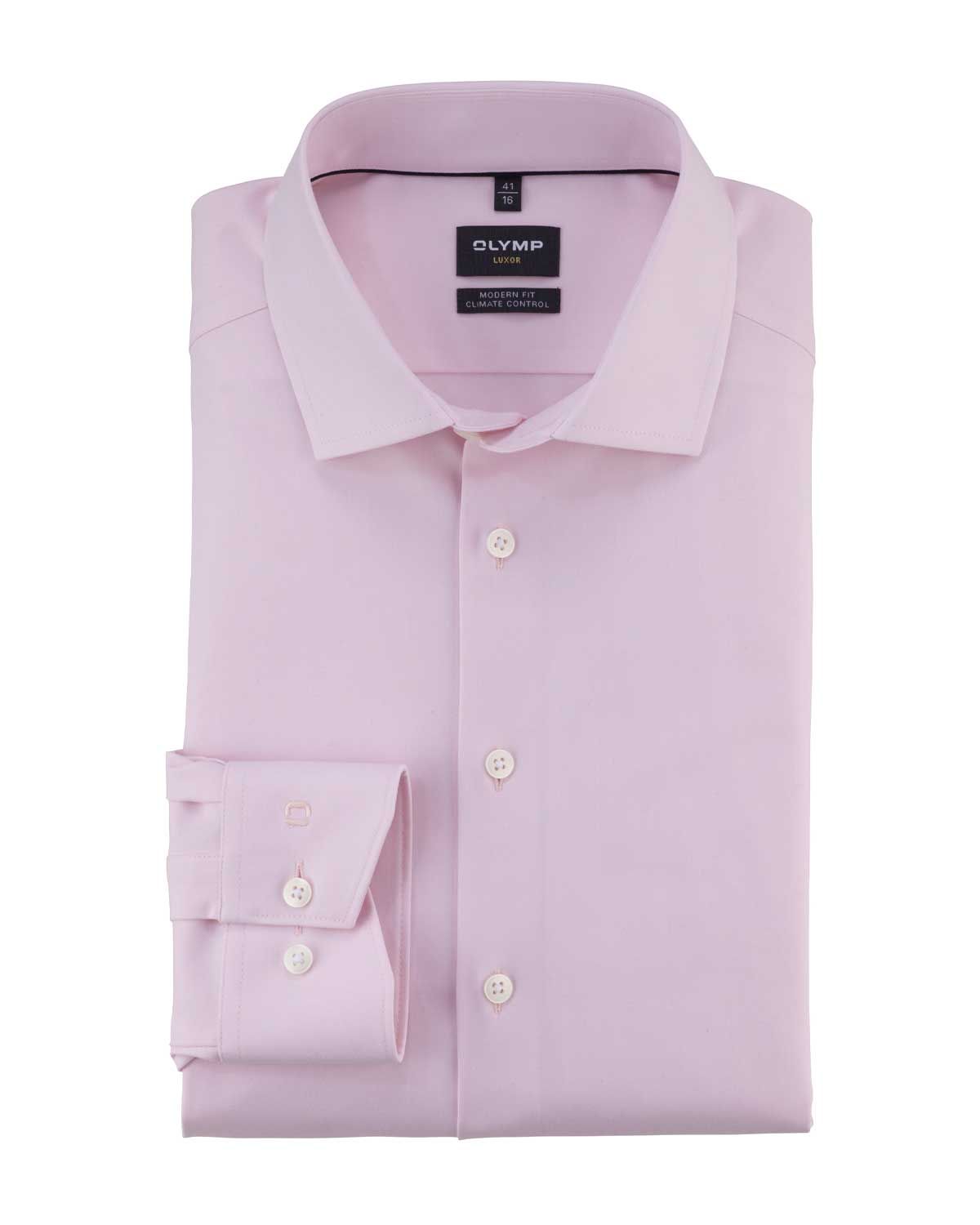 Main image: Olymp Luxor 24/Seven shirt in rosewood, modern fit with Global Kent collar.