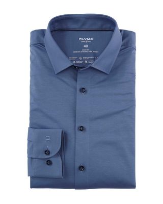 Olymp Level Five 24/Seven body fit shirt steel blue – front view