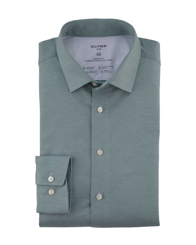 OLYMP Luxor 24/Seven Modern Fit Shirt Green – Front