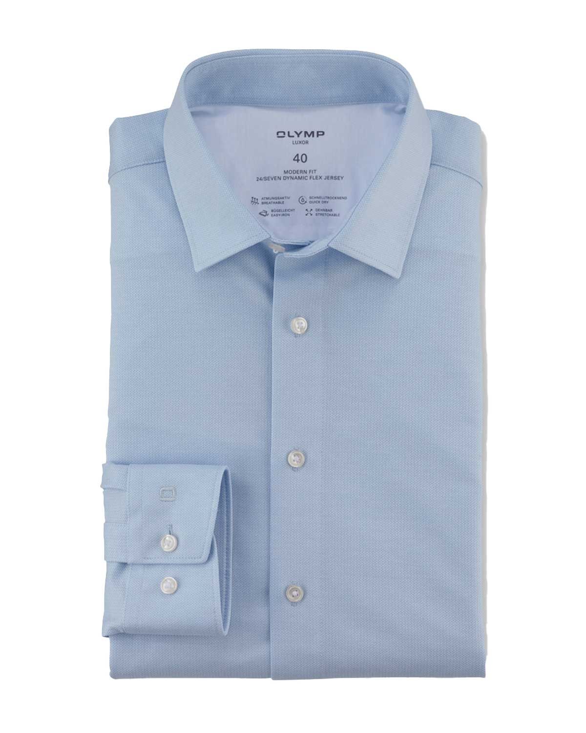 Olymp Luxor 24/Seven Modern Fit shirt in blue – Non-iron and