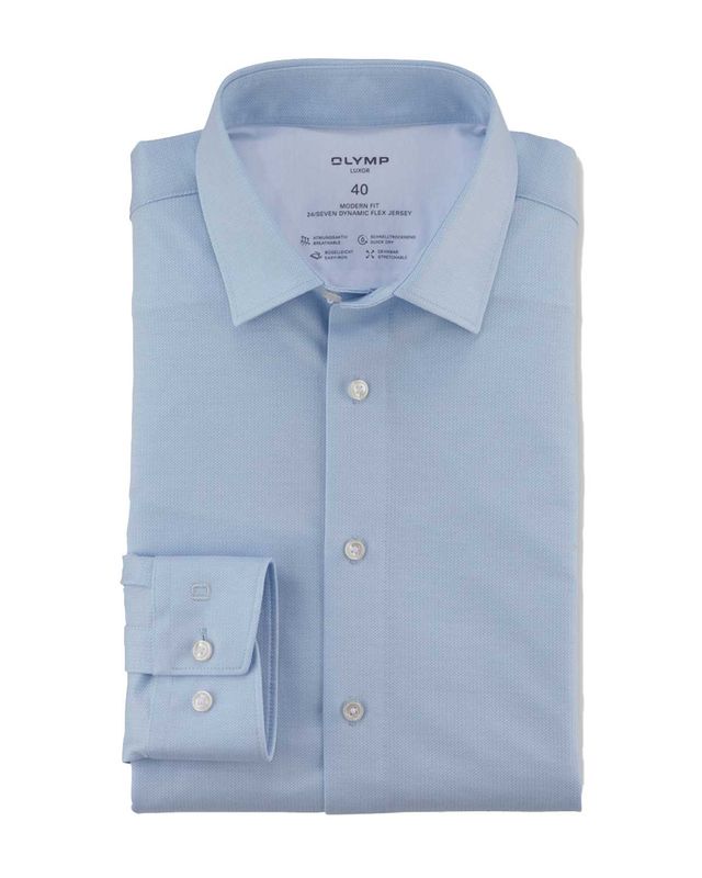 Olymp Luxor 24/Seven Modern Fit shirt in blue – Non-iron and