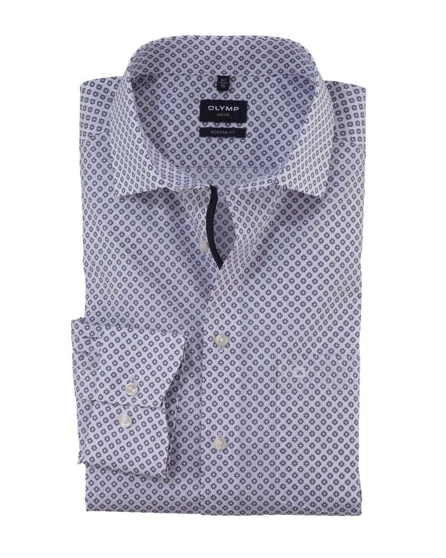 Olymp Luxor Modern Fit shirt 12927430 with graphic floral print and Global Kent collar