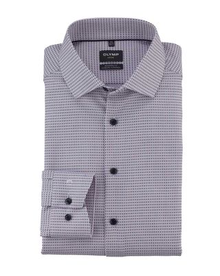 Olymp Luxor Modern Fit shirt 13087422 - White, blue, and pink, wrinkle-free and breathable