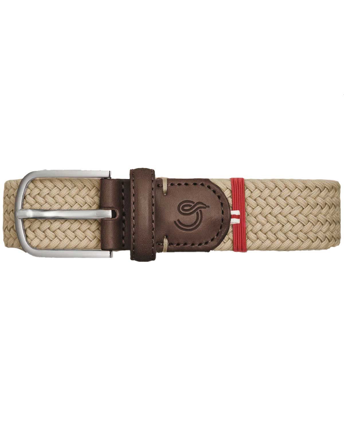 La Boucle Dubai belt in Beige, elastic and stylish with a nickel-free buckle and Italian leather.