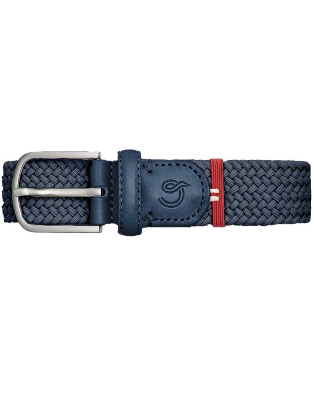 La Boucle Gstaad belt in dark blue – premium woven men's belt without holes.