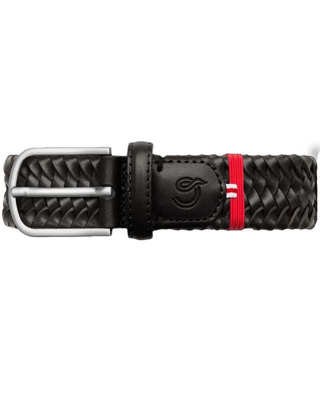 La Boucle Milano riem in zwart, geweven leer met nikkelvrije gesp. Een tijdloze en elegante herenriem.