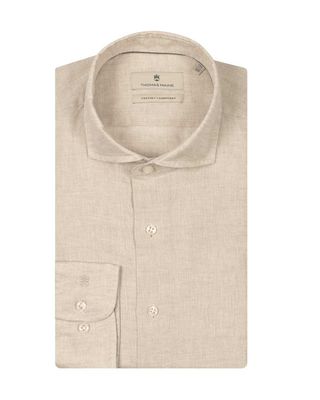 Thomas Maine Shirt Linnen Beige 517757