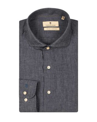 Thomas Maine Shirt Linnen MBlauw 517757