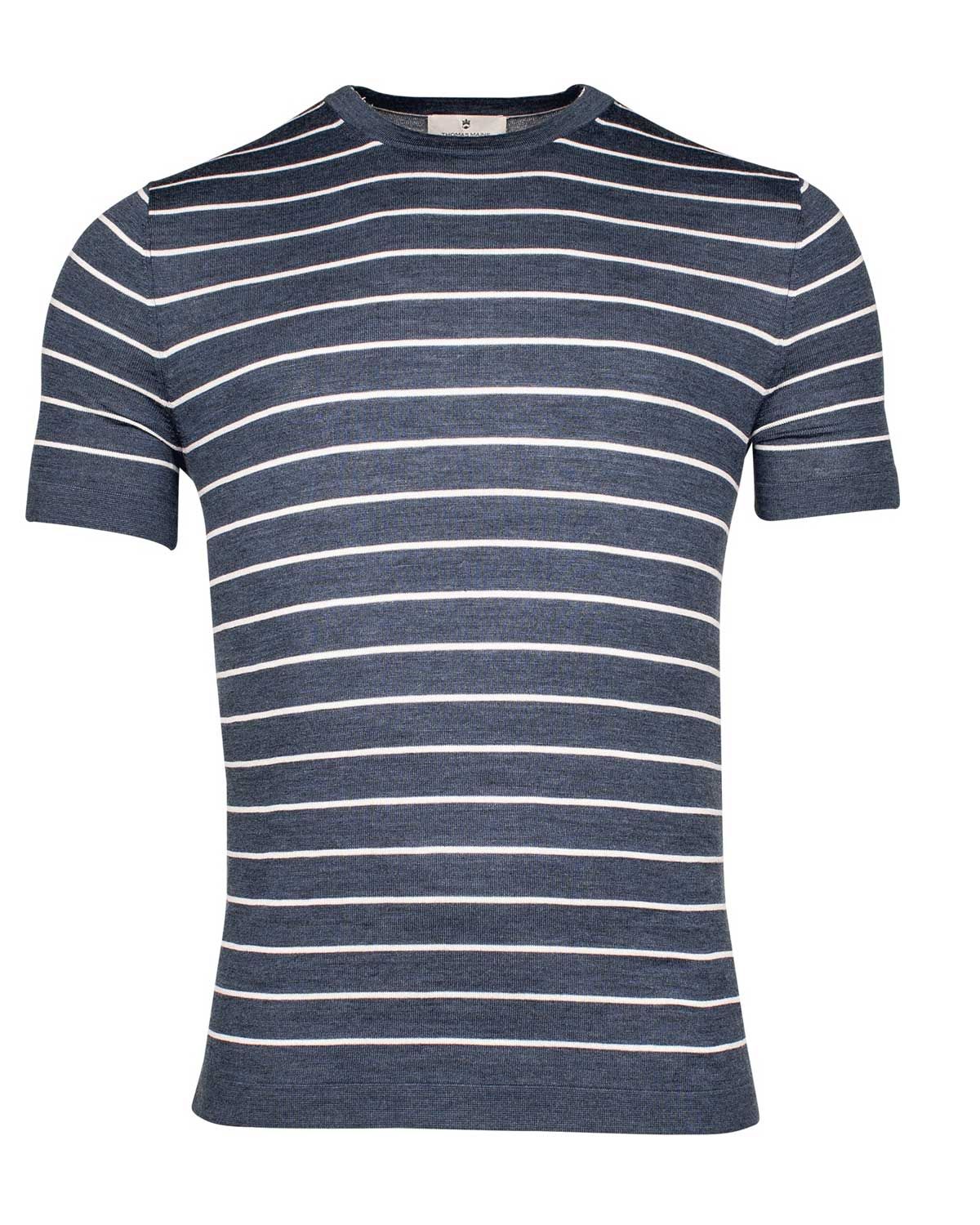 Thomas Maine T-Shirt MBlauw 51825TM105