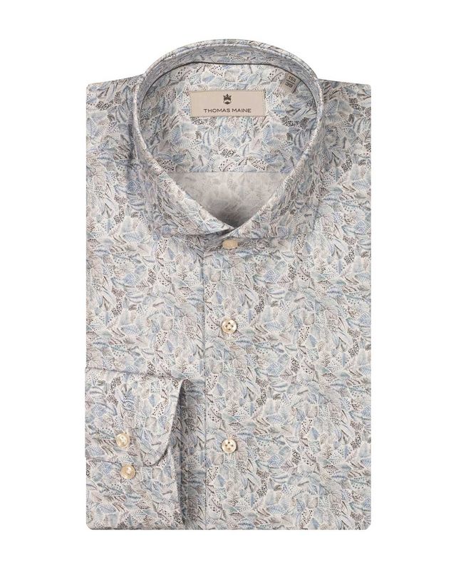 Thomas Maine Shirt lm LBlauw 517713