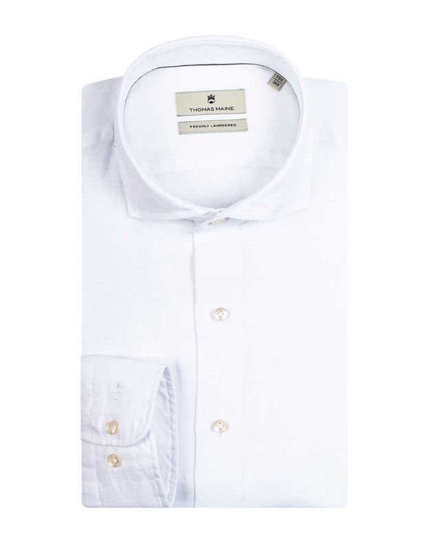 Thomas Maine Linnen Shirt Wit 417757
