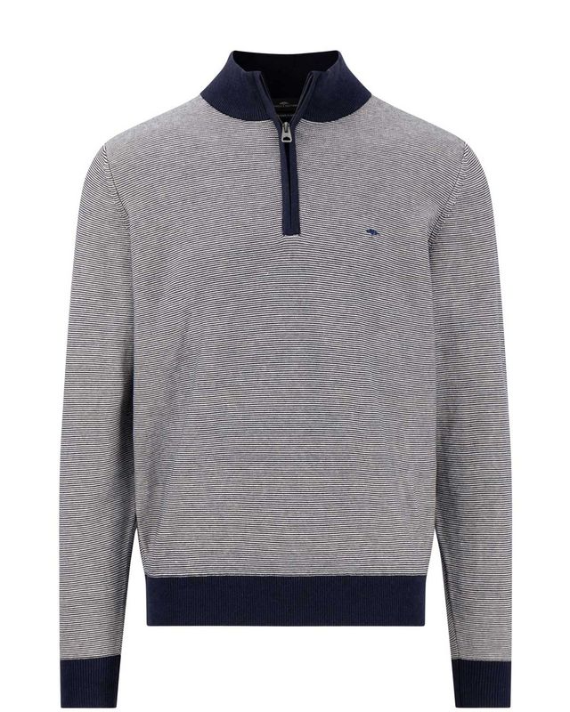 Fynch Hatton Pull zip DBlauw 1502618