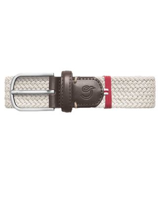La Boucle Le Touquet riem in beige en off-white – close-up van gesp en vlechtstructuur