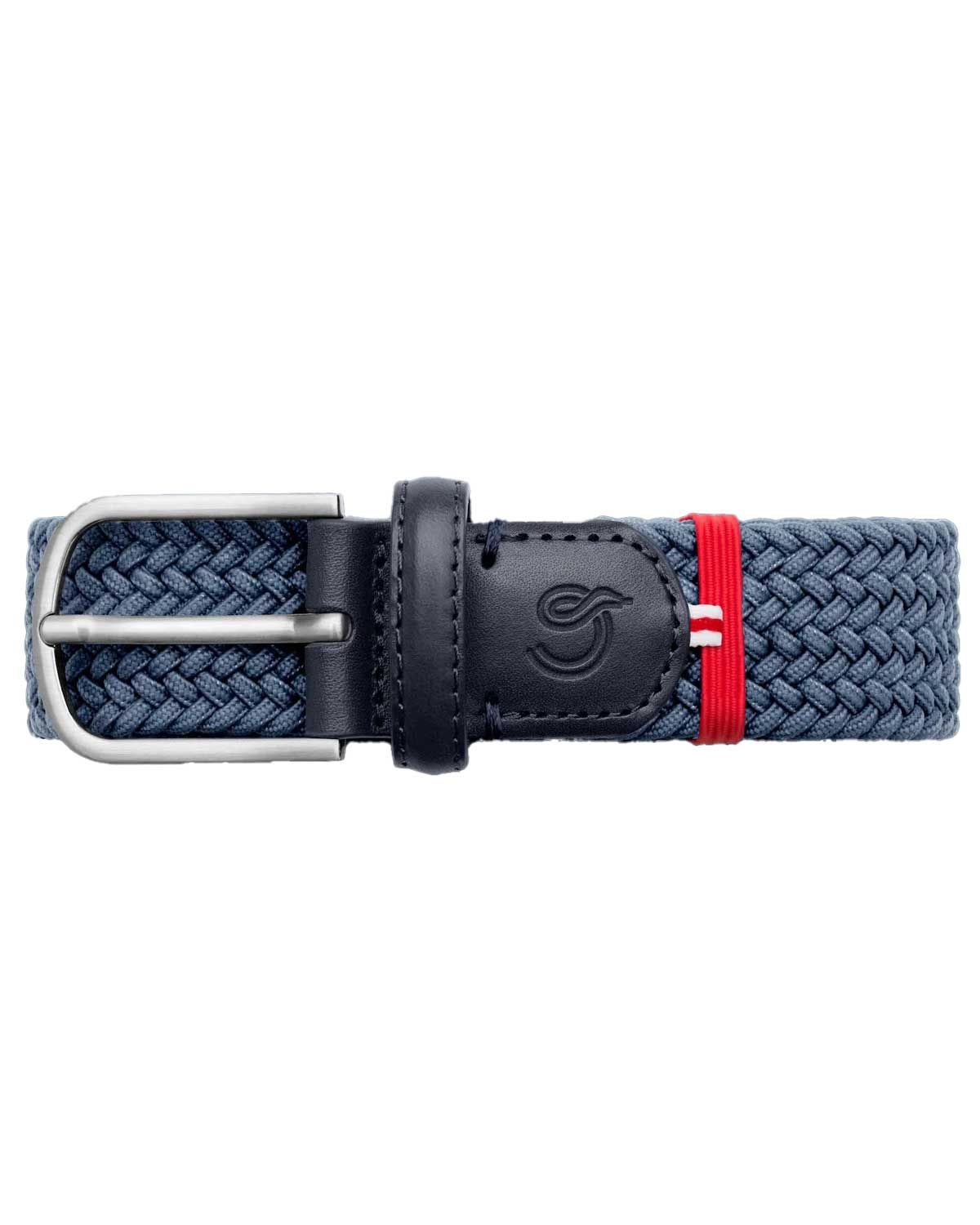 La Boucle Portofino riem lichtblauw – close-up van gesp en gevlochten band