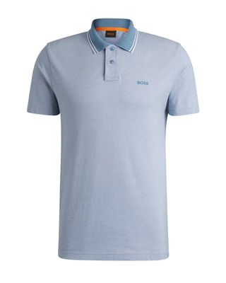 Hugo Boss polo middenblauw 50507814-462 van Oxfordkatoen met piquéstructuur