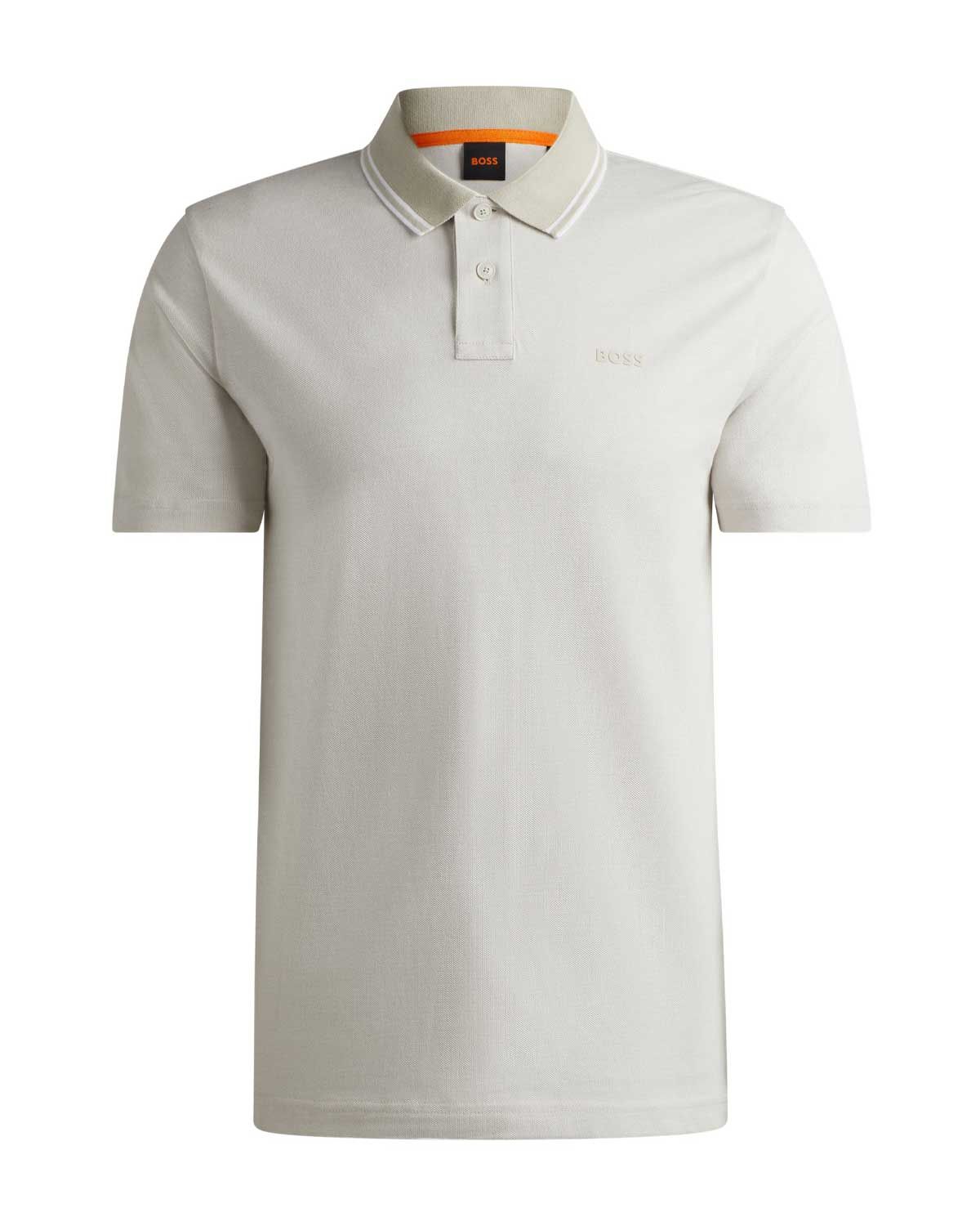 Hugo Boss polo beige 50507814-271 van Oxfordkatoen met piquéstructuur