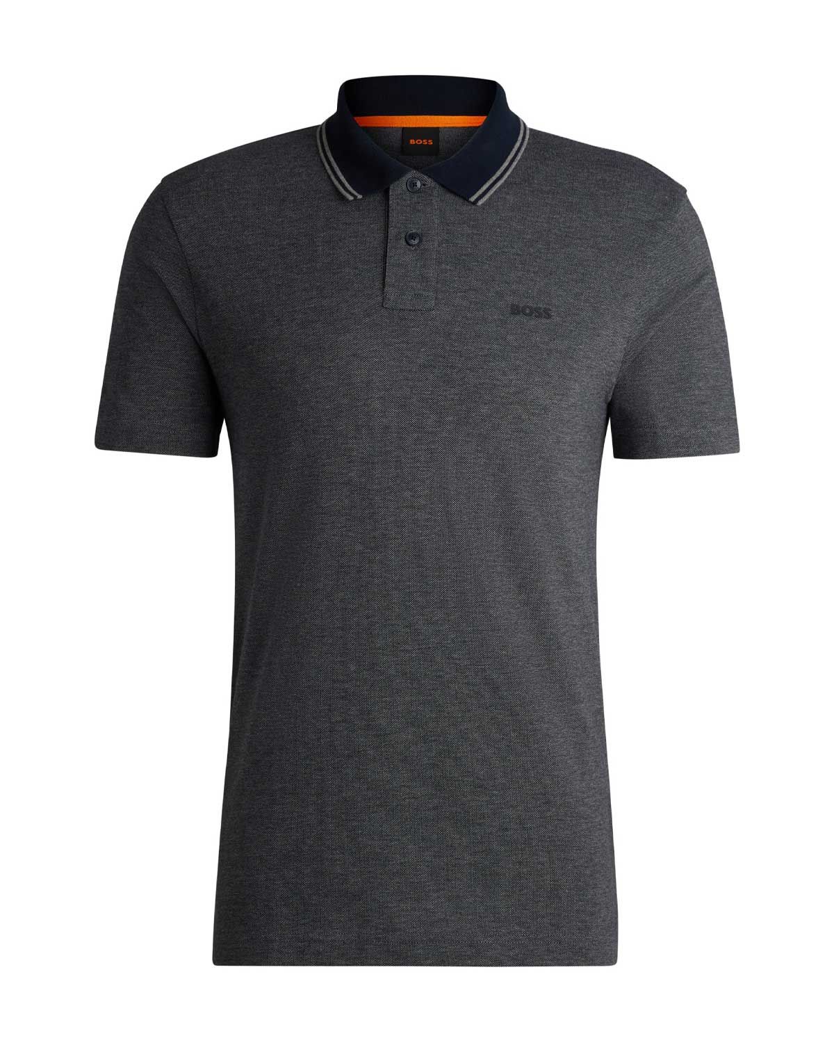 Hugo Boss polo donkerblauw 50507814-404 van Oxfordkatoen met piquéstructuur