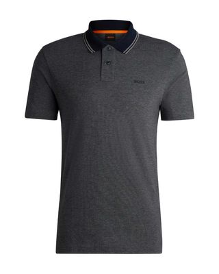 Hugo Boss polo donkerblauw 50507814-404 van Oxfordkatoen met piquéstructuur