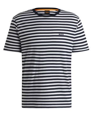 Hugo Boss T-shirt 50499334 met donkerblauwe streep in relaxed fit

