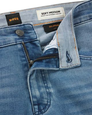Lichtblauwe Hugo Boss jeans 50532528 Delaware in slim fit super-stretch denim detail foto