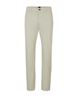 Beige Hugo Boss chino 50510917 in tapered fit van stretch katoen