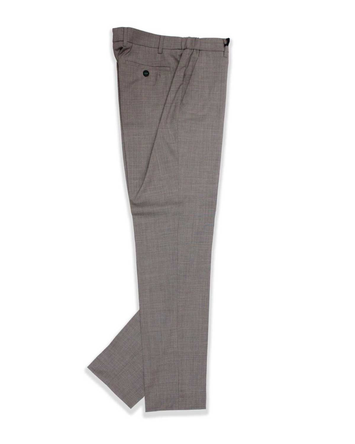 Berwich Morello lange broek in greige wolblend, elegant gevouwen