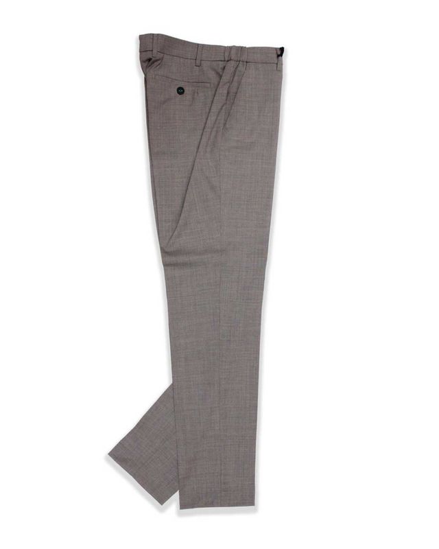 Berwich Morello lange broek in greige wolblend, elegant gevouwen