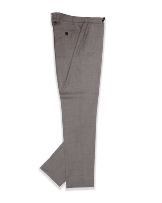 Berwich Morello lange broek in greige wolblend, elegant gevouwen