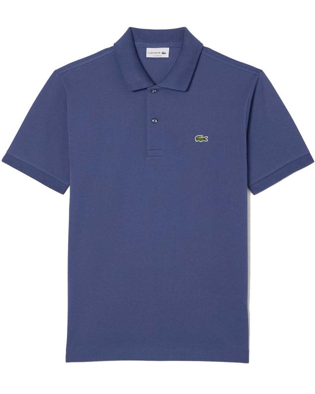 Lacoste polo PH4012 in blauw, slim fit met korte mouwen – vooraanzicht