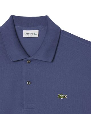 Lacoste polo PH4012 in blauw, slim fit met korte mouwen – close-up logo