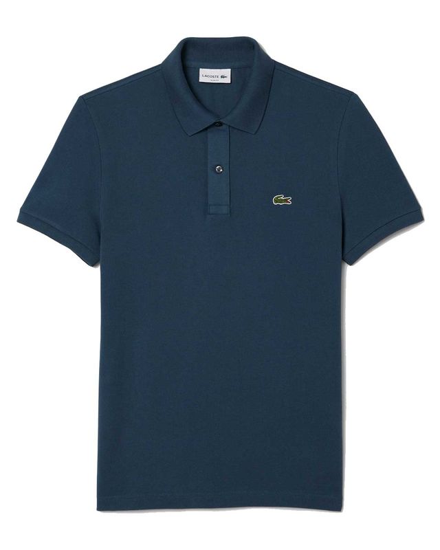 Lacoste polo PH4012 in donker azuurblauw (kleur C7Z), slim fit, korte mouwen – vooraanzicht van het kledingstuk