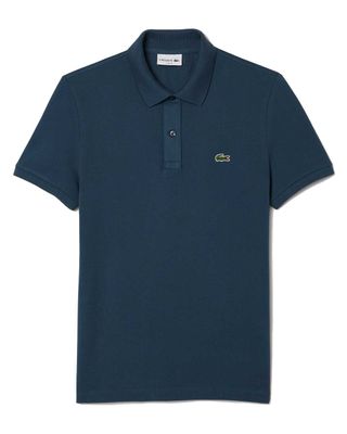 Lacoste polo PH4012 in donker azuurblauw (kleur C7Z), slim fit, korte mouwen – vooraanzicht van het kledingstuk