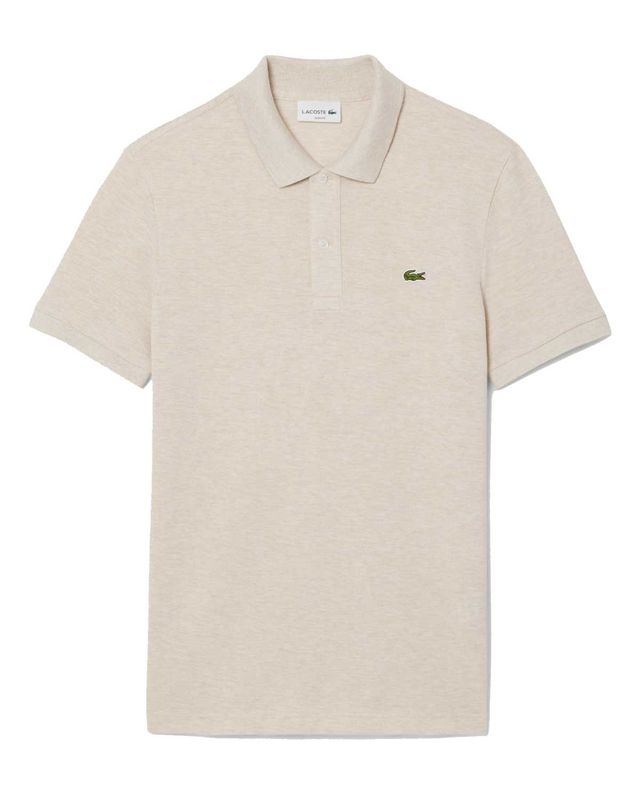 Lacoste polo PH4012 in beige (kleur I18), slim fit, korte mouwen – vooraanzicht van het kledingstuk