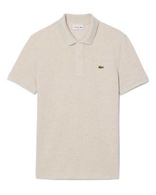 Lacoste polo PH4012 in beige (kleur I18), slim fit, korte mouwen – vooraanzicht van het kledingstuk