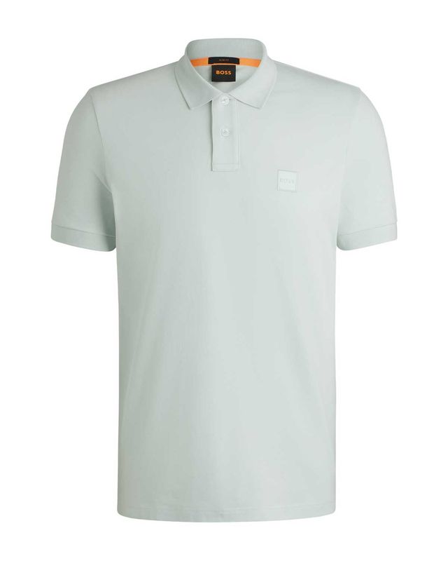 Hugo Boss polo met korte mouwen in Mint Green, stretchkatoen en subtiel logo op de borst